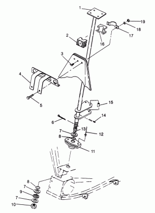 STEERING POST 6X6 400L - W968740 and  6X6 400L Norwegian - N968740 (4935963596B011)