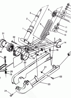 SWING ARM WELDMENT (REAR) 6X6 400L - W968740 and  6X6 400L Norwegian - N968 (4935963596D002)