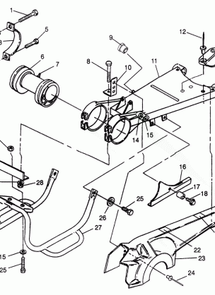 SWING ARM / GUARD MOUNTING 6X6 400L - W968740 and  6X6 400L Norwegian - N9687 (4935963596C008)