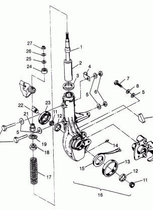 FRONT STRUT 6X6 400L - W968740 and  6X6 400L Norwegian - N968740 (4935963596B007)