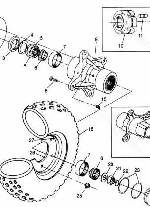 FRONT WHEEL 6X6 400L W968740 and 6X6 400L Norwegian N968740 (4935963596B008)