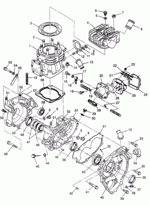 CRANKCASE and CYLINDER 6X6 400L W968740 and 6X6 400L Norwegian N968740 (4935963596D009)