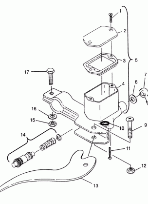 CONTROLS - RH MASTER CYLINDER / BRAKE LINE Magnum 6X6 W968744 and Magnum 6X6 (4936073607C002)