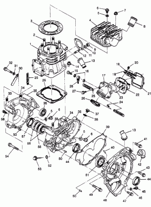 CRANKCASE and CYLINDER XPLORER 400L W969140 (4935983598C013)