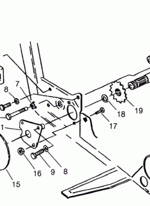 GEARCASE / BRAKE and CHAIN COVER MOUNTING XPRESS 300 W969530 and XPRESS 400 W (4935923592C009)