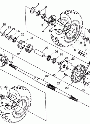 REAR WHEEL DRIVE XPRESS 300 W969530 and XPRESS 400 W969540 (4935923592C011)