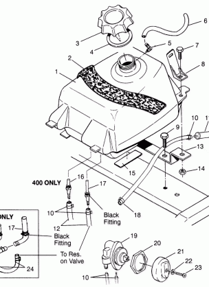 FUEL TANK XPRESS 300 W969530 and XPRESS 400 W969540 (4935923592B003)