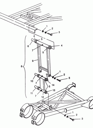 REAR STRUT STABILIZER Magnum 6X6 - W968744 and Magnum 6X6 Swedish - S968744 (4936073607D001)