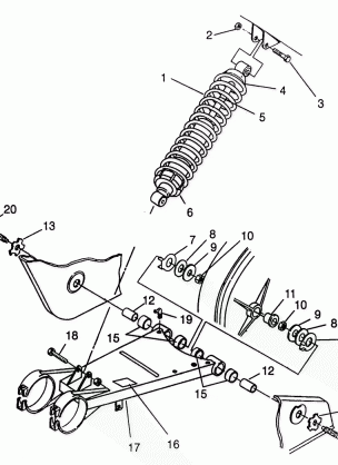 SWING ARM / SHOCK MOUNTING Magnum 6X6 - W968744 and Magnum 6X6 Swedish - S968 (4936073607C007)