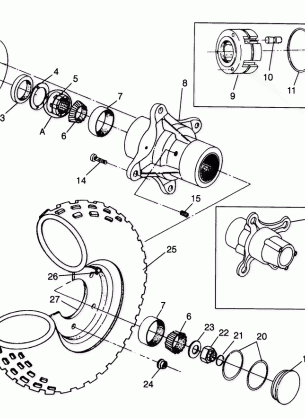 FRONT WHEEL Magnum 6X6 W968744 and Magnum 6X6 Swedish S968744 (4936073607B008)