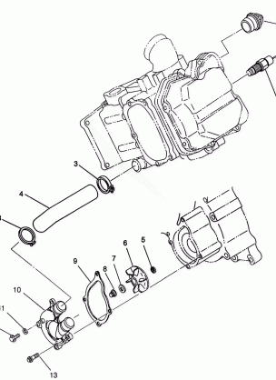 WATER PUMP Magnum 6X6 - W968744 and Magnum 6X6 Swedish - S968744 (4936073607D012)