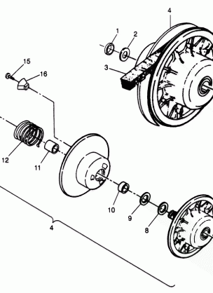 DRIVEN CLUTCH SPORTSMAN 500 W969244 (4936093609C003)