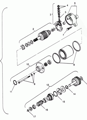 STARTING MOTOR SPORTSMAN 500 W969244 and SWEDISH SPORTSMAN 500 S969244 (4936093609D012)