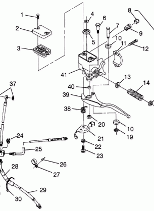 CONTROLS - MASTER CYLINDER / BRAKE LINE SPORTSMAN 500 W969244 and SWEDISH SPO (4936093609B009)