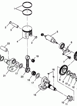 PISTON and CRANKSHAFT Sportsman 4x4 W968040 (4935943594C013)