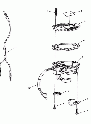 CONTROLS - THROTTLE ASM. / CABLE  Trail Boss W958527 (4930323032B007)