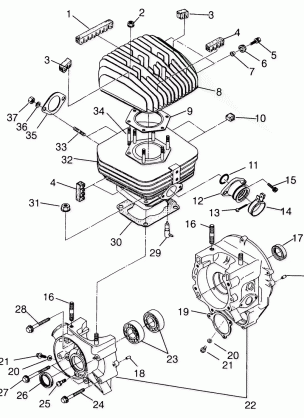 CRANKCASE and CYLINDER Trail Boss W958527 (4930323032C008)