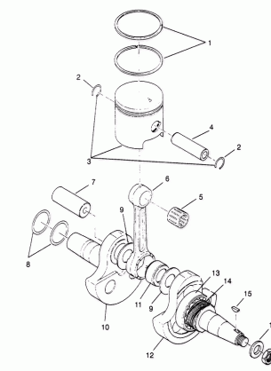 CRANKSHAFT and PISTON  Trail Boss W958527 (4930323032C009)