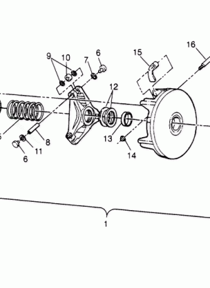 DRIVE CLUTCH ASSEMBLY Trail Boss W958527 (4930323032B010)