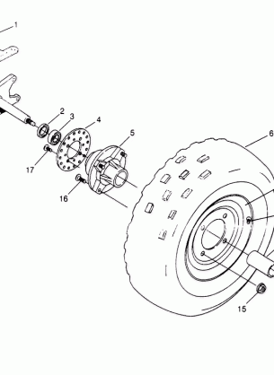 FRONT WHEEL ASSEMBLY  Trail Boss W958527 (4930323032B002)