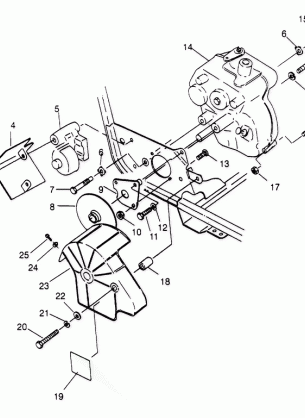 GEARCASE / BRAKE MOUNTING  Trail Boss W958527 (4930323032B013)