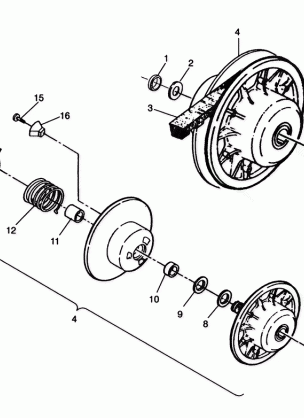 DRIVEN CLUTCH ASSEMBLY Sport 400L W958540 (4930133013B012)