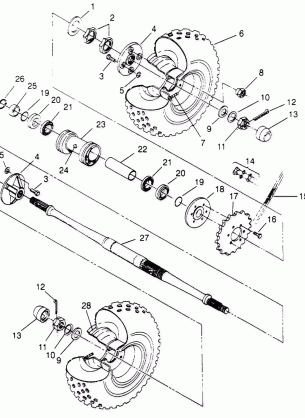 REAR WHEEL DRIVE ASSEMBLY 6x6 400L - U.S.  W958740 SWEDISH  S958740 and NO (4930273027C014)