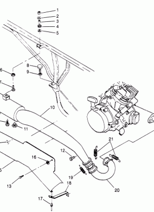 EXHAUST SYSTEM 6x6 400L - U.S.  W958740 SWEDISH  S958740 and NORWEGIAN N95 (4930273027A013)