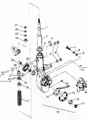 FRONT STRUT ASSEMBLY 6x6 400L - U.S. W958740 SWEDISH S958740 and NORWEGIAN (4930273027B008)