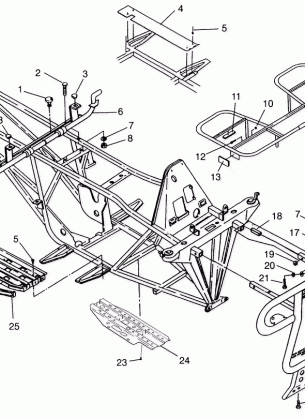 BUMPER / RACK MOUNTING 6x6 400L - U.S.  W958740 SWEDISH S958740 and NORWEGIA (4930273027A007)