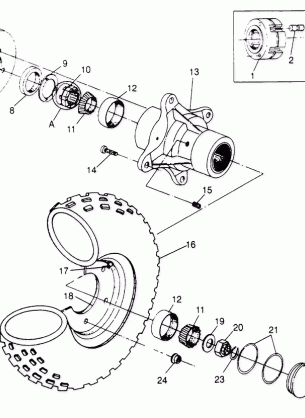 FRONT WHEEL ASSEMBLY  XPLORER 4X4 W959140 (4930223022B007)