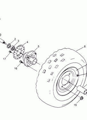 FRONT WHEEL ASSEMBLY Trail Blazer W957221 (4930363036B002)