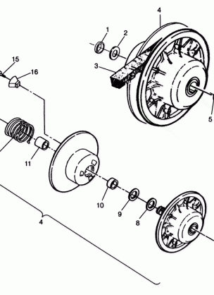 DRIVEN CLUTCH ASSEMBLY  2x4 400L W957540 (4930093009B011)