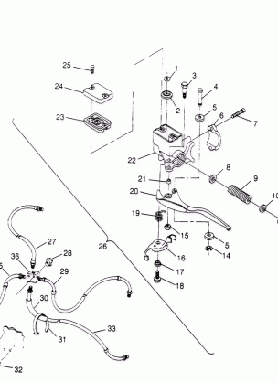 CONTROLS - MASTER CYLINDER / BRAKE LINE Sportsman 4x4 W958040 (4930403040B010)