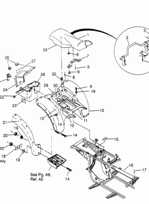 REAR CAB and SEAT ASSEMBLY Sportsman 4x4 W958040 (4930403040A006)