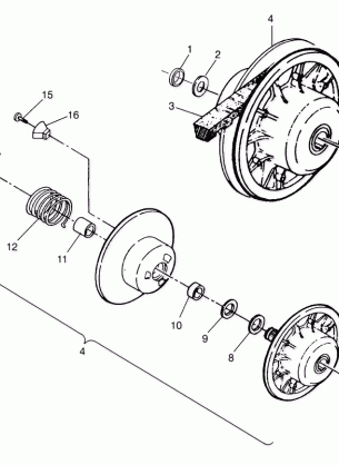 DRIVEN CLUTCH ASSEMBLY Sportsman 4x4 W958040 (4930403040C002)