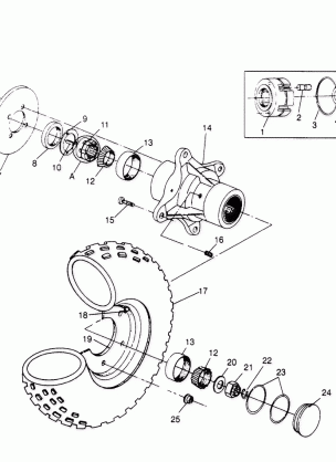 FRONT WHEEL ASSEMBLY Sportsman 4x4 W958040 (4930403040B007)