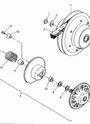 DRIVEN CLUTCH ASSEMBLY SWEDISH 4x4 400L S948140 (4926912691C003)