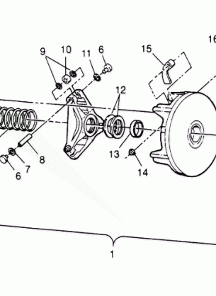 DRIVE CLUTCH ASSEMBLY 4x4 300 W948130 (4926762676C001)