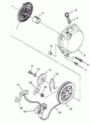 RECOIL STARTER  4X4 400L W948140 (4926772677D003)