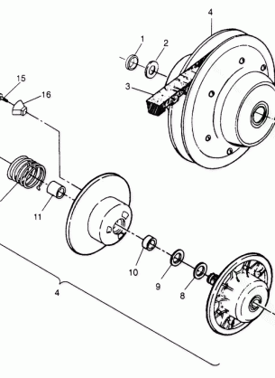 DRIVEN CLUTCH ASSEMBLY Sport 400L W948540 (4927232723B011)