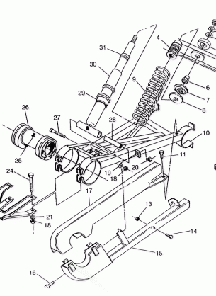 SWING ARM WELDMENT (REAR) 6x6 400L SWEDISH S948740 and  NORWEGIAN N948740 (4926812681038A)