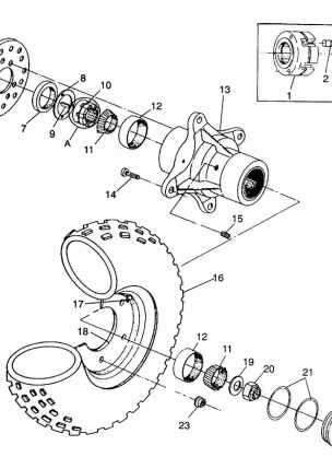 FRONT WHEEL ASSEMBLY 4X4 350L  /  W938139 (4924052405015A)