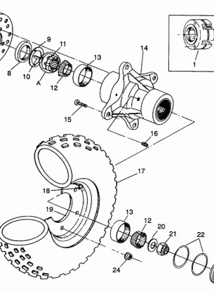 FRONT WHEEL ASSEMBLY 6X6 350L S938739 (4924362436016A)