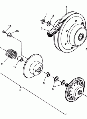 DRIVEN CLUTCH ASSEMBLY 2X4 350L W937539 (4924032403021A)