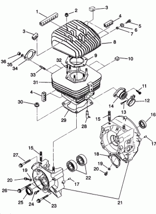 CRANKCASE and CYLINDER Trail Boss W938527 (4924072407029A)