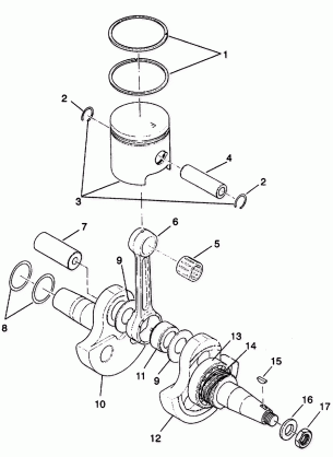 CRANKSHAFT and PISTON Trail Boss W938527 (4924072407030A)