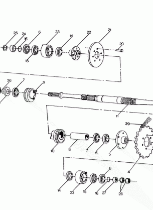 MIDDLE DRIVE ASSEMBLY 250 6x6  /  W928727 (4922842284027A)