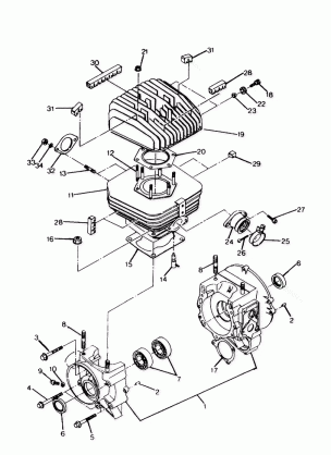 CRANKCASE and CYLINDER ASSEMBLY 250 6x6  /  W928727 (4922842284043A)