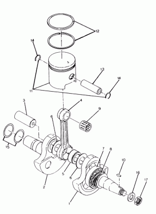 CRANKSHAFT and PISTON ASSEMBLY 250 6x6  /  W928727 (4922842284044A)